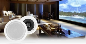 Rockville HC55-16 5.25" 300W in-Ceiling Speakers 16 Ohm, White, High Power Audio, Paintable Grille, Easy Install, Perfect for Home Theater soundbar,TV speaker bar,home theater soundbar,