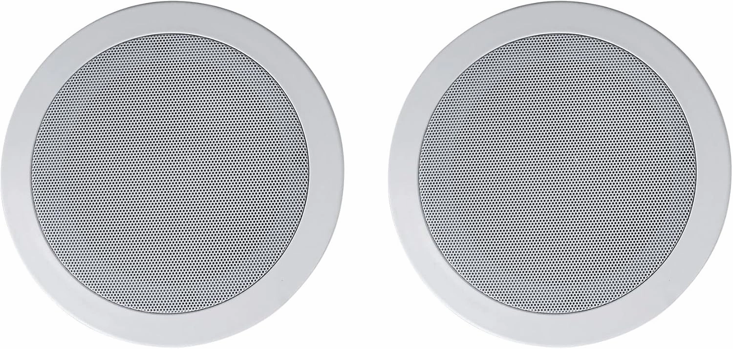 Rockville HC55-16 5.25" 300W in-Ceiling Speakers 16 Ohm, White, High Power Audio, Paintable Grille, Easy Install, Perfect for Home Theater