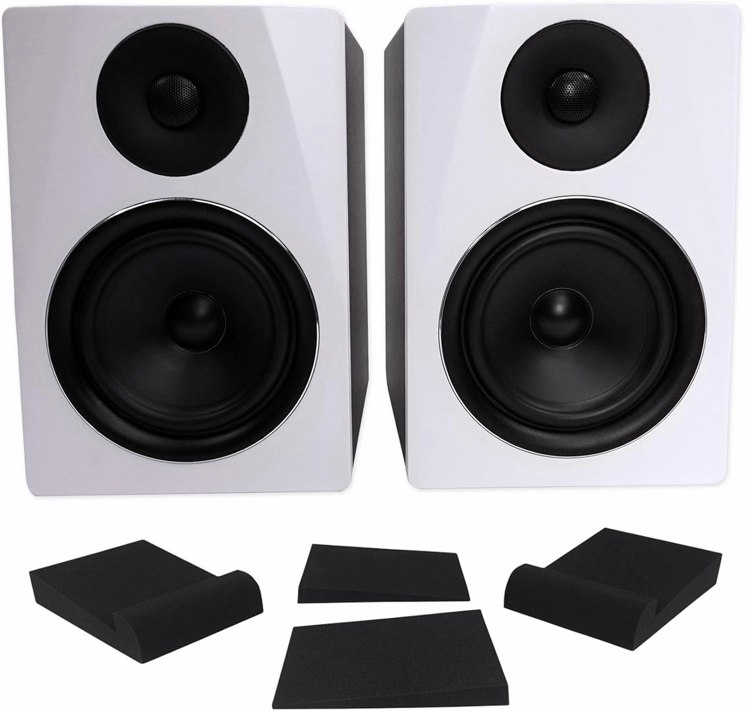 Rockville Pair APM6W 6.5" 2-Way 350W Powered USB Studio Monitor Speakers Pads studio monitors,nearfield speakers,mixing reference monitors,
