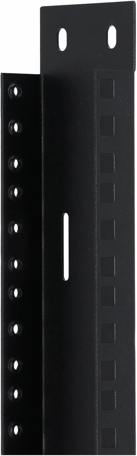 Rockville RAIL12U 12U Reversible Rack Rails with M5 Circle or Square Screw Holes - 23.4" Rackmount Rails for 6U Racks, Circle & Square Hole Options for Quick Gear Installation and Protection