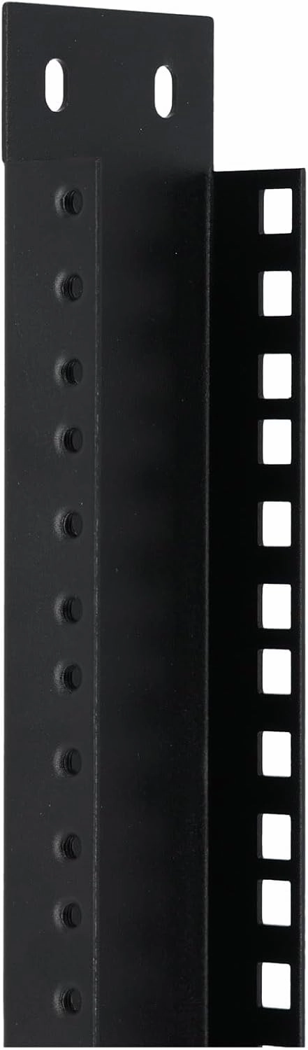 Rockville RAIL12U 12U Reversible Rack Rails with M5 Circle or Square Screw Holes - 23.4" Rackmount Rails for 6U Racks, Circle & Square Hole Options for Quick Gear Installation and Protection