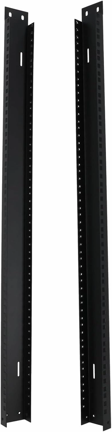 Rockville RAIL18U 18U Reversible Rack Rails with M5 Circle or Square Screw Holes - 33.9" Rackmount Rails for 6U Racks, Circle & Square Hole Options for Quick Gear Installation and Protection
