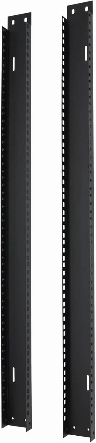 Rockville RAIL18U 18U Reversible Rack Rails with M5 Circle or Square Screw Holes - 33.9" Rackmount Rails for 6U Racks, Circle & Square Hole Options for Quick Gear Installation and Protection rackmount gear,audio rack equipment,studio rackmounts,