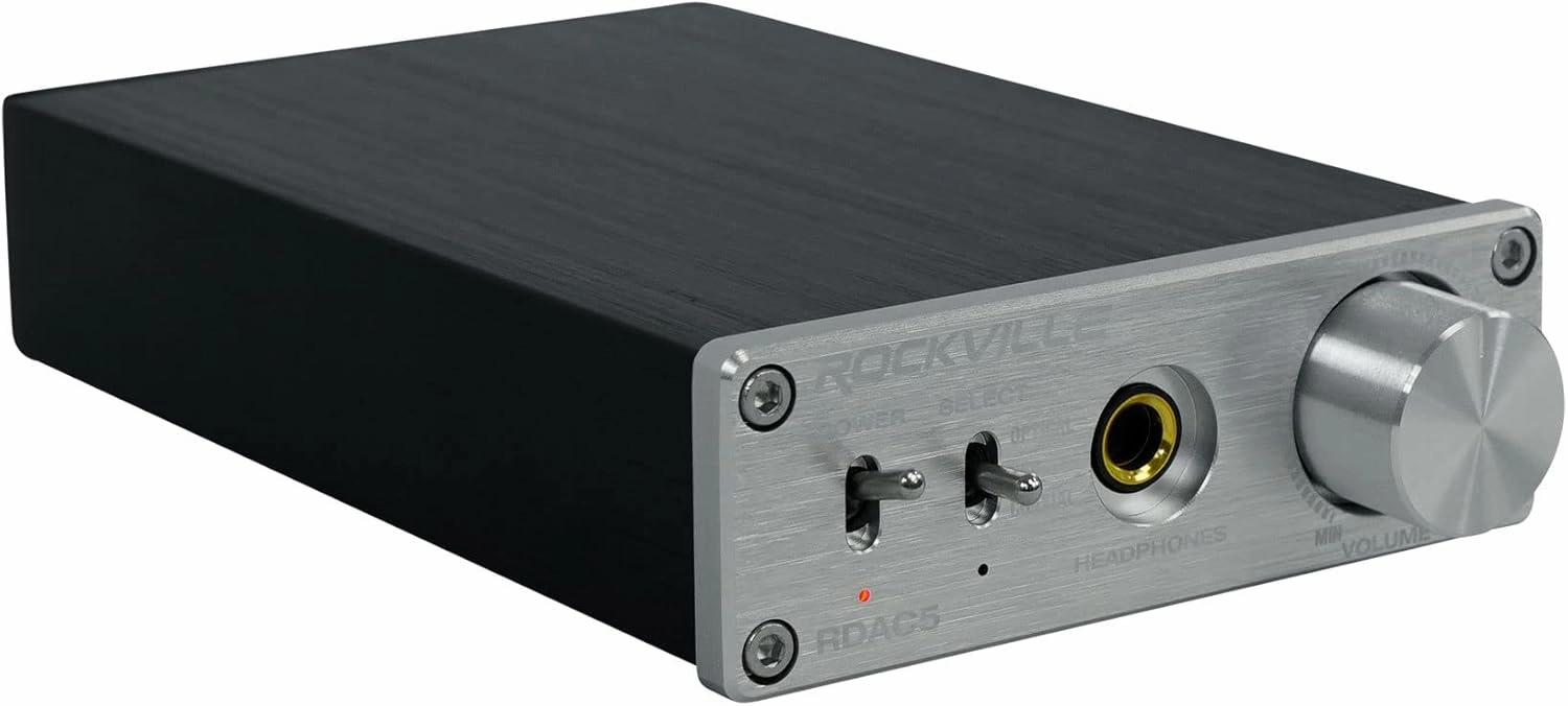 Rockville RDAC5S 24-Bit/96kHz DAC USB/Optical/RCA/Headphone Amp, Lossless Audio, Headphone Amplifier, Compact Design, for Audiophiles and Home Theater