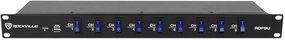 Rockville RDF9U 15A 1U Rack Mount Power Supply Strip, 9 Outlets with Switches, USB Charging, Surge Protection, Perfect for DJs and Pro Audio audio rack,hi-fi component stand,media shelf,