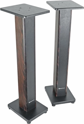 Rockville RHTSD 36" Bookshelf Speaker Stands, Dark Wood Grain, Dual Top Plates, Sand-Fillable Design, 60 lbs Capacity, for Home Theater and Studio Audio bookshelf speakers,compact stereo speakers,hi-fi shelf speakers,