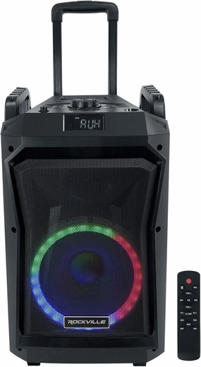 Rockville ROCKNGO 800 800W 10" Portable Bluetooth Speaker, LED Lights, Wheels, Mic Priority, Perfect for Parties and Outdoor Events floorstanding speakers,tower speakers,stereo floor speakers,
