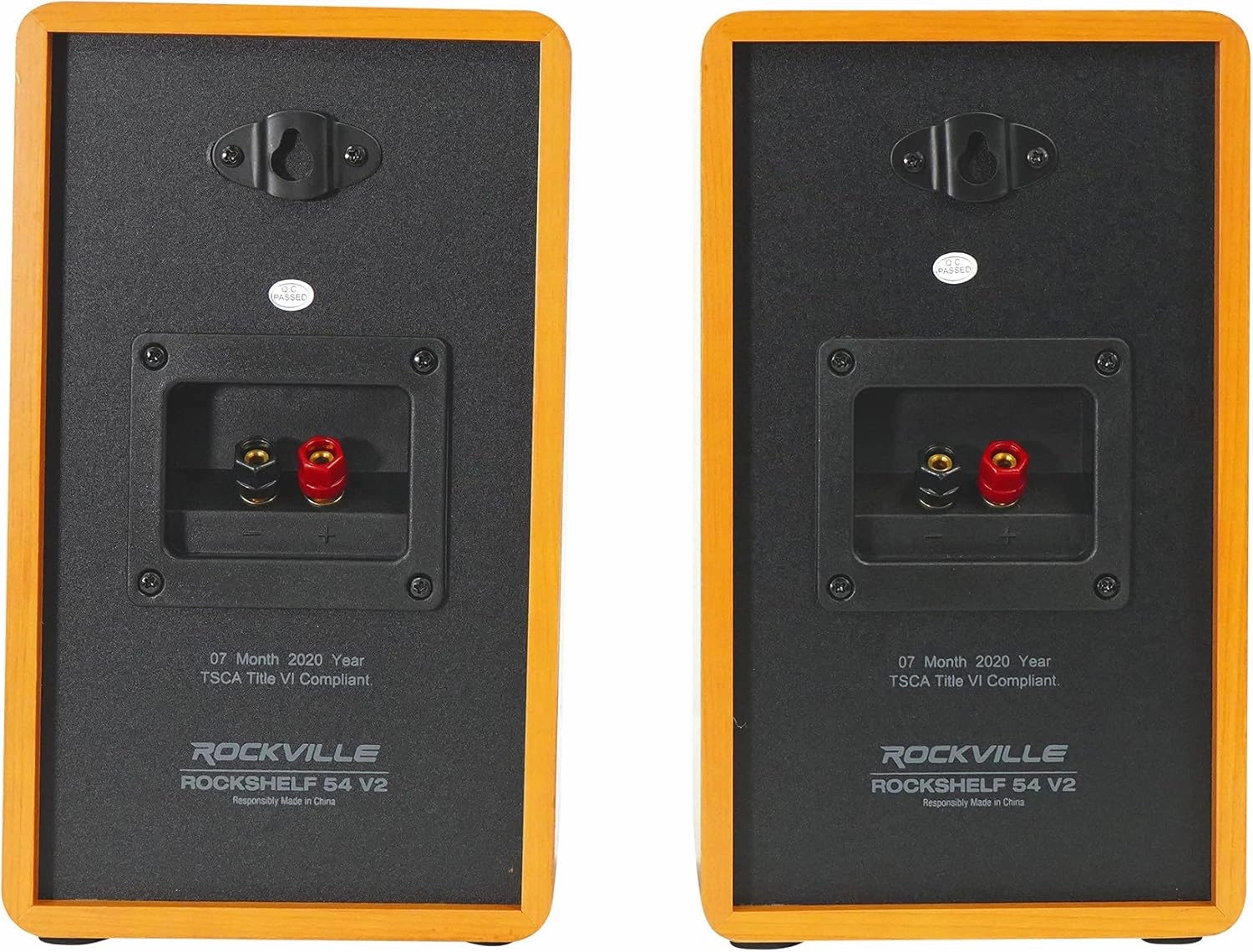 Rockville RockShelf 54C 360W Wood 5.25" Bookshelf Speakers/4 Ohm, Kevlar Woofer, Silk Tweeter, Wall-Mountable, for Home Theater and Music Enthusiasts