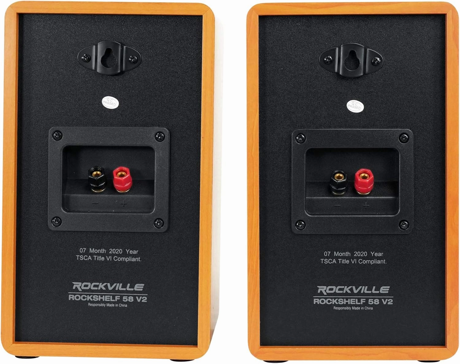 Rockville RockShelf 58C 360W Wood 5.25" Bookshelf Speakers 8 Ohm, Kevlar Woofers, Silk Dome Tweeter, MDF Cabinet, for Home Theater and Music Enthusiasts (2)