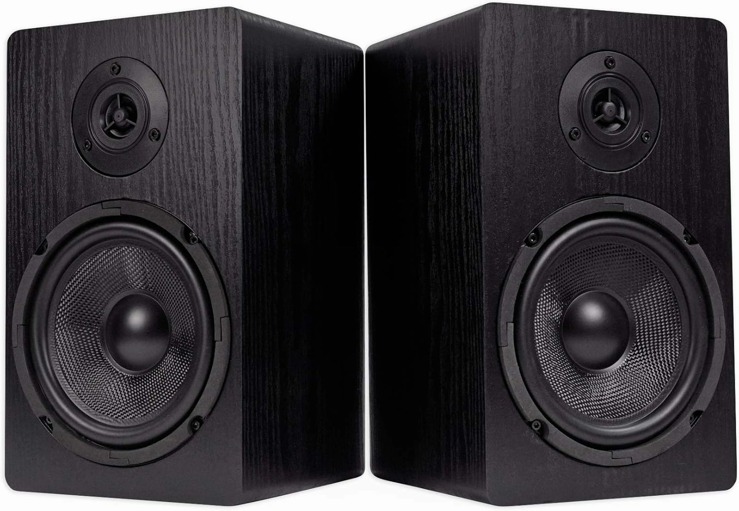 Rockville RockShelf 64B 400W Black 6.5" Bookshelf Speakers (Pair), 4 Ohm, Kevlar Woofers, Silk Dome Tweeter, Wall-Mountable, for Home Theater and Music Enthusiasts
