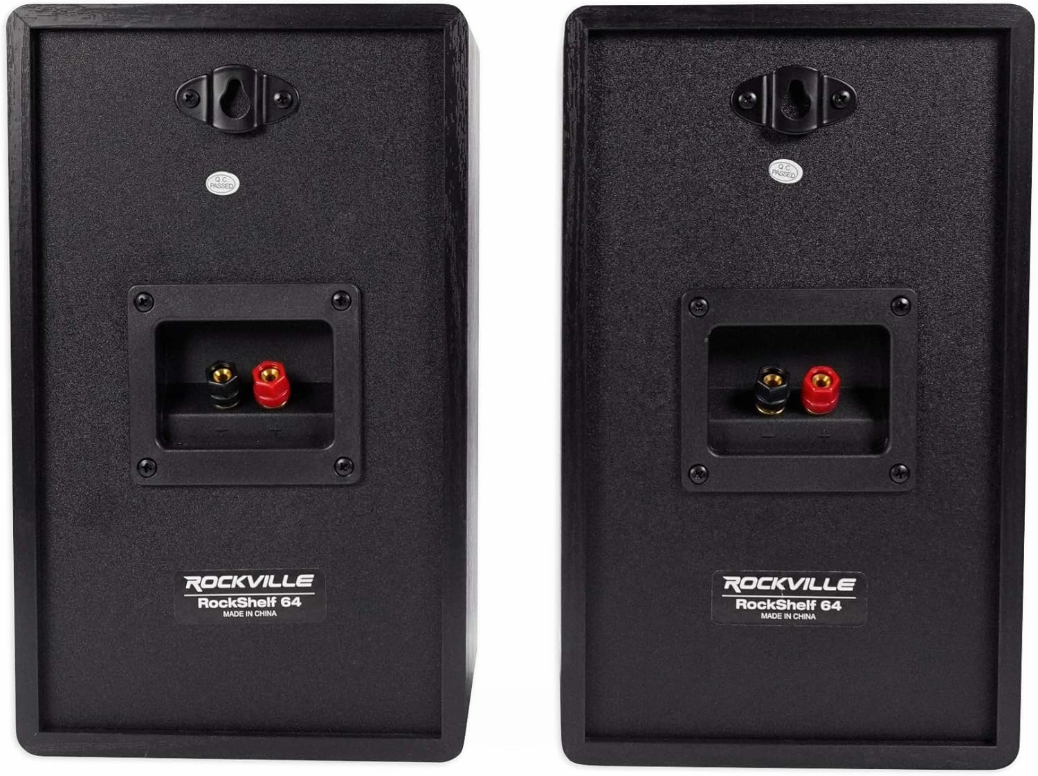 Rockville RockShelf 64B 400W Black 6.5" Bookshelf Speakers (Pair), 4 Ohm, Kevlar Woofers, Silk Dome Tweeter, Wall-Mountable, for Home Theater and Music Enthusiasts