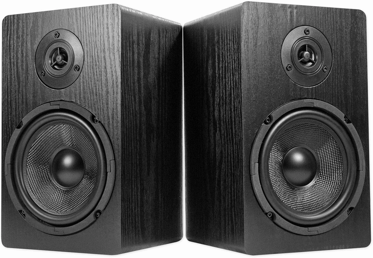 Rockville RockShelf 68B 400W Black 6.5" Bookshelf Speakers/8 Ohm, Kevlar Woofers, Silk Dome Tweeters, Wall-Mountable, for Home Theater and Stereo Systems
