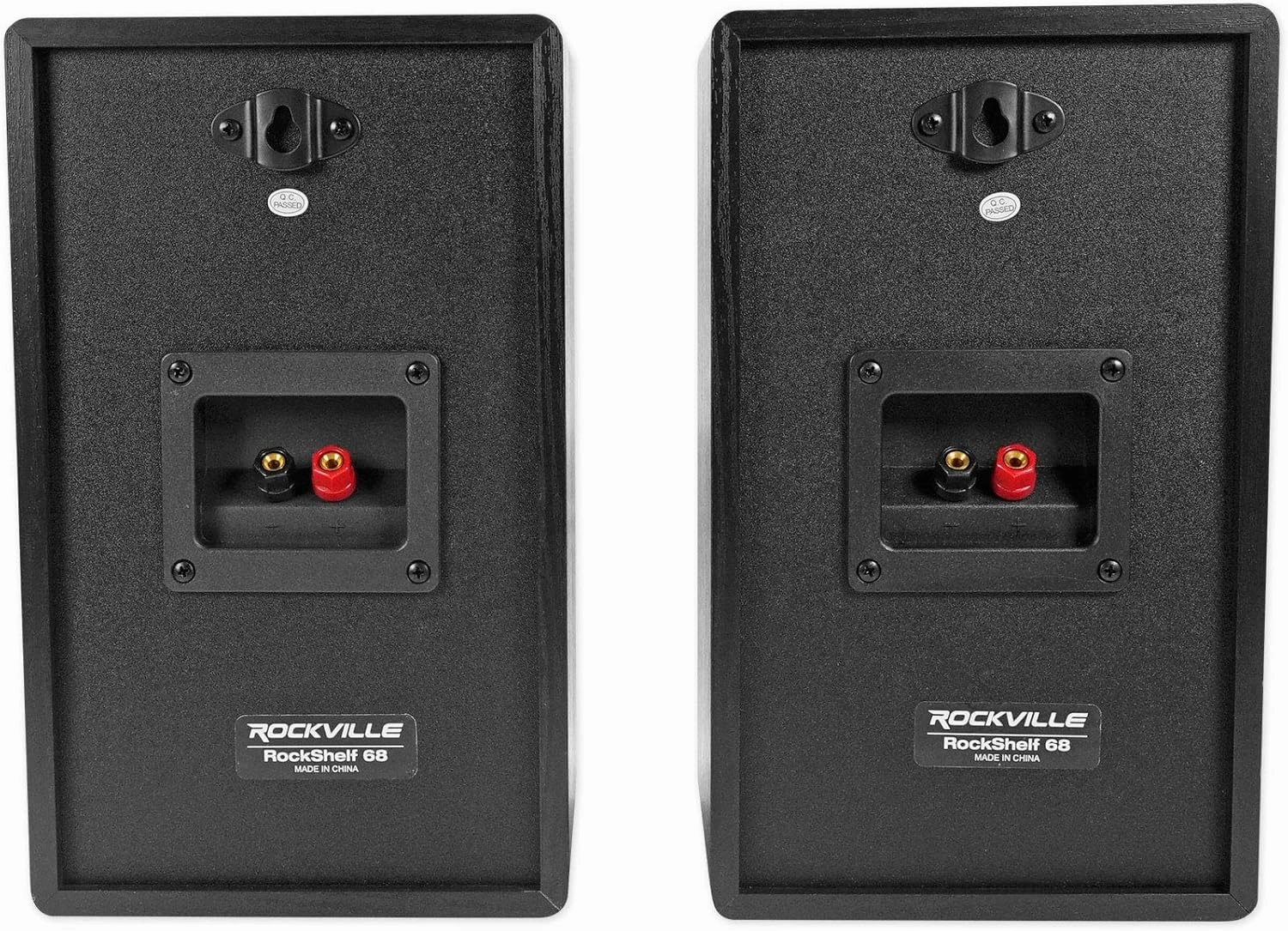 Rockville RockShelf 68B 400W Black 6.5" Bookshelf Speakers/8 Ohm, Kevlar Woofers, Silk Dome Tweeters, Wall-Mountable, for Home Theater and Stereo Systems