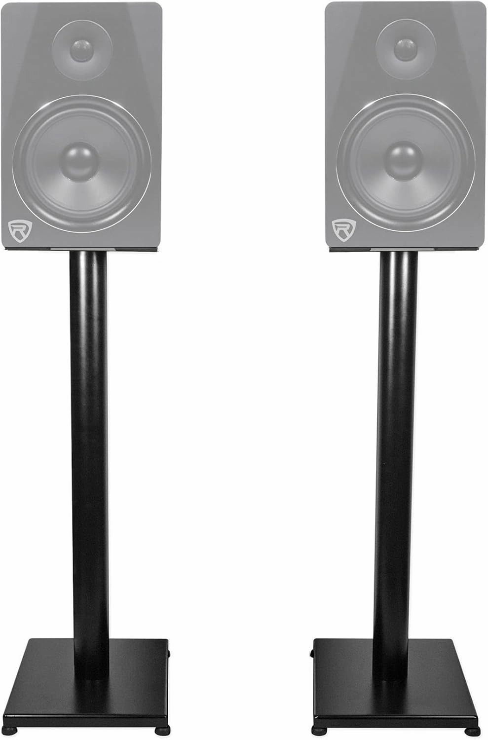 Rockville RS29B 29" Steel Bookshelf Speaker Stands (Pair), 60 lbs Capacity, Cable Management, Adjustable Feet, for Home Audio and Studio Monitoring bookshelf speakers,compact stereo speakers,hi-fi shelf speakers,
