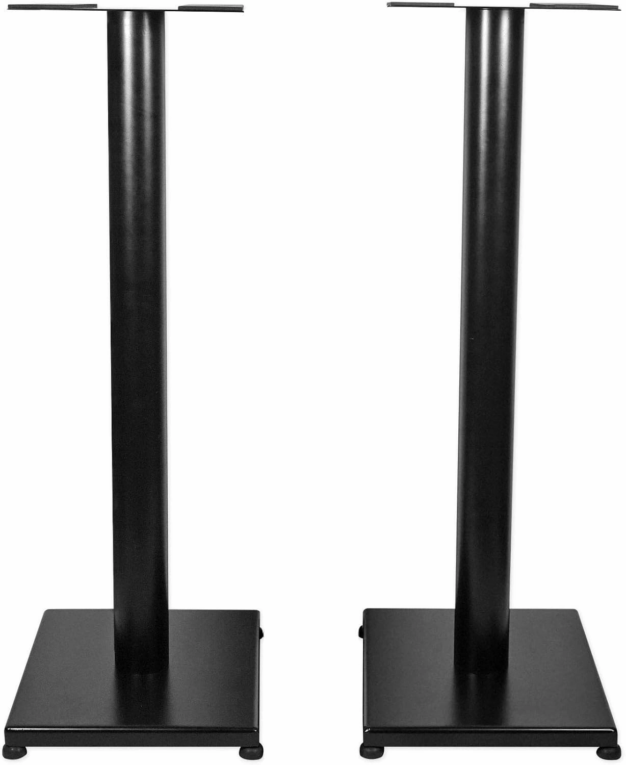 Rockville RS29B 29" Steel Bookshelf Speaker Stands (Pair), 60 lbs Capacity, Cable Management, Adjustable Feet, for Home Audio and Studio Monitoring