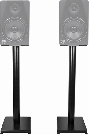 Rockville RS29B 29" Steel Bookshelf Speaker Stands (Pair), 60 lbs Capacity, Cable Management, Adjustable Feet, for Home Audio and Studio Monitoring bookshelf speakers,compact stereo speakers,hi-fi shelf speakers,