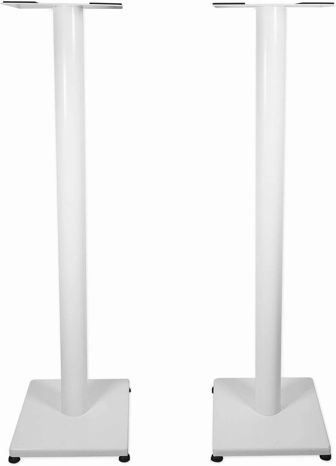 Rockville RS37W 37" Steel Bookshelf Speaker Stands, 60 lbs Capacity, Cable Management, Anti-Vibration Pads, Adjustable Feet, for Home Audio and Studio Monitoring (Pair)