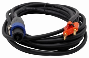 Rockville RSB16 20ft Speakon to Banana Speaker Cable, 16 Gauge, 100% Copper, Durable, Flexible, Low Resistance, for Pro Audio and Home Theater speaker cable,audio wire,hi-fi speaker cord,