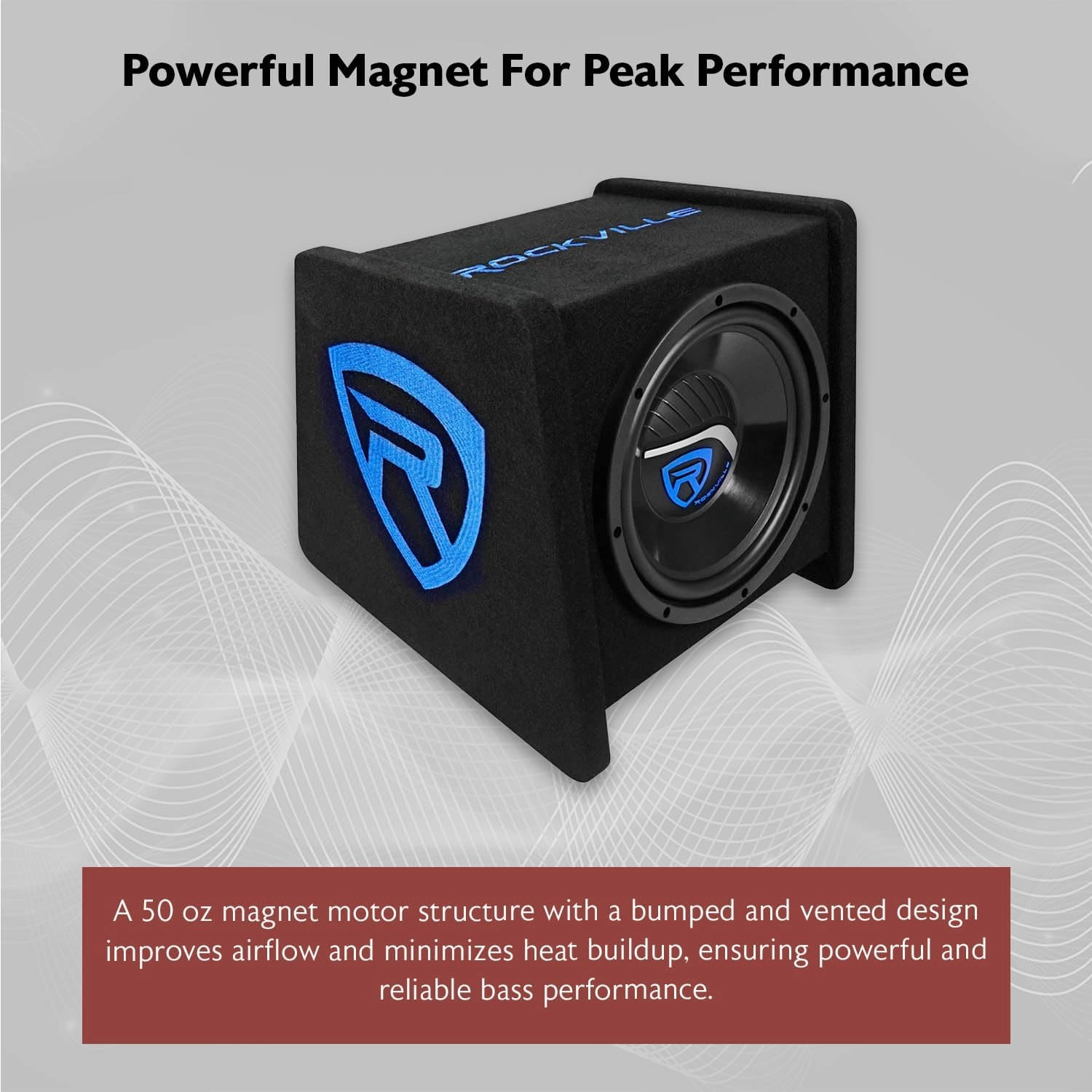 Rockville RV10.1D 500W 10-Inch Loaded Car Subwoofer Enclosure with Mono Amplifier and Amp Kit, High-Performance Bass, Durable Build, Easy Installation, for Car Audio Enthusiasts