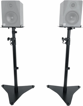 Rockville RVSM5 Pair Adjustable Studio Monitor Speaker Stands, Heavy-Duty Steel, Foam Padding, Wide Base, for Home Studios and Audiophiles studio monitors,nearfield speakers,mixing reference monitors,