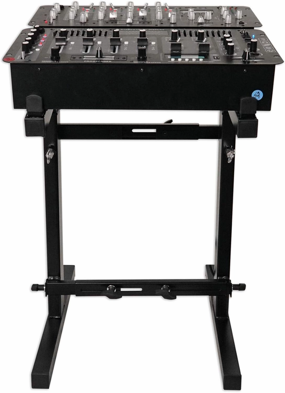 Rockville RXS20 Portable Mixer Stand 300 lbs Capacity, Adjustable Height 24-36in, Adjustable Width 13.8-23.6in, Collapsible, Padded Platform, Perfect for DJs and Musicians mixer console,audio mixing desk,DJ console,