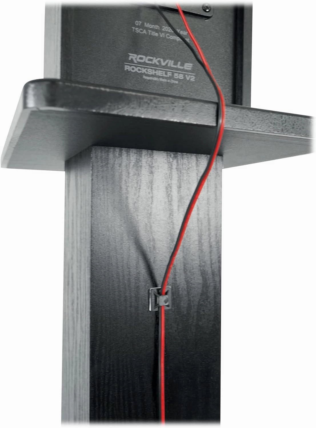 Rockville SS28B Premium Black Wood Grain 28" Speaker Stands (2), 100lb Capacity, Solid MDF Wood, Dual Platforms, Spikes and Pads Included, for Home Theater and Studio Audiophiles