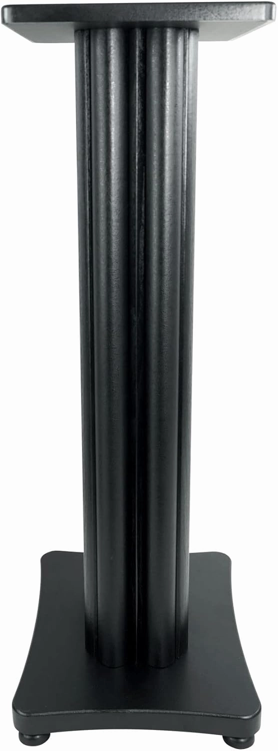 Rockville SS28B Premium Black Wood Grain 28" Speaker Stands (2), 100lb Capacity, Solid MDF Wood, Dual Platforms, Spikes and Pads Included, for Home Theater and Studio Audiophiles