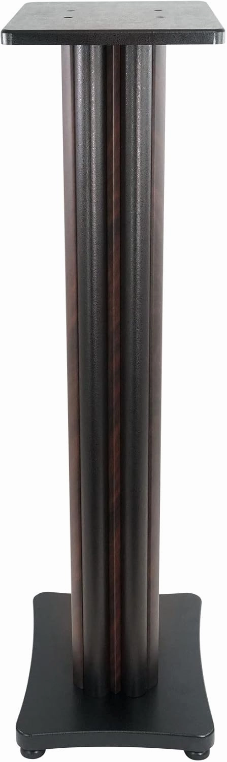 Rockville SS36D 36" Home Speaker Stands 100Lbs Capacity, Adjustable Height, Cable Management, Wide Stable Base, Premium Dark Wood Grain, for Home Theater and Hi-Fi Audio (Pair)