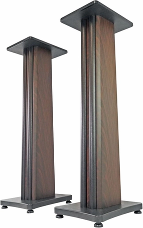 Rockville SS36D 36" Home Speaker Stands 100Lbs Capacity, Adjustable Height, Cable Management, Wide Stable Base, Premium Dark Wood Grain, for Home Theater and Hi-Fi Audio (Pair) speaker stands,monitor stands,floor speaker holders,