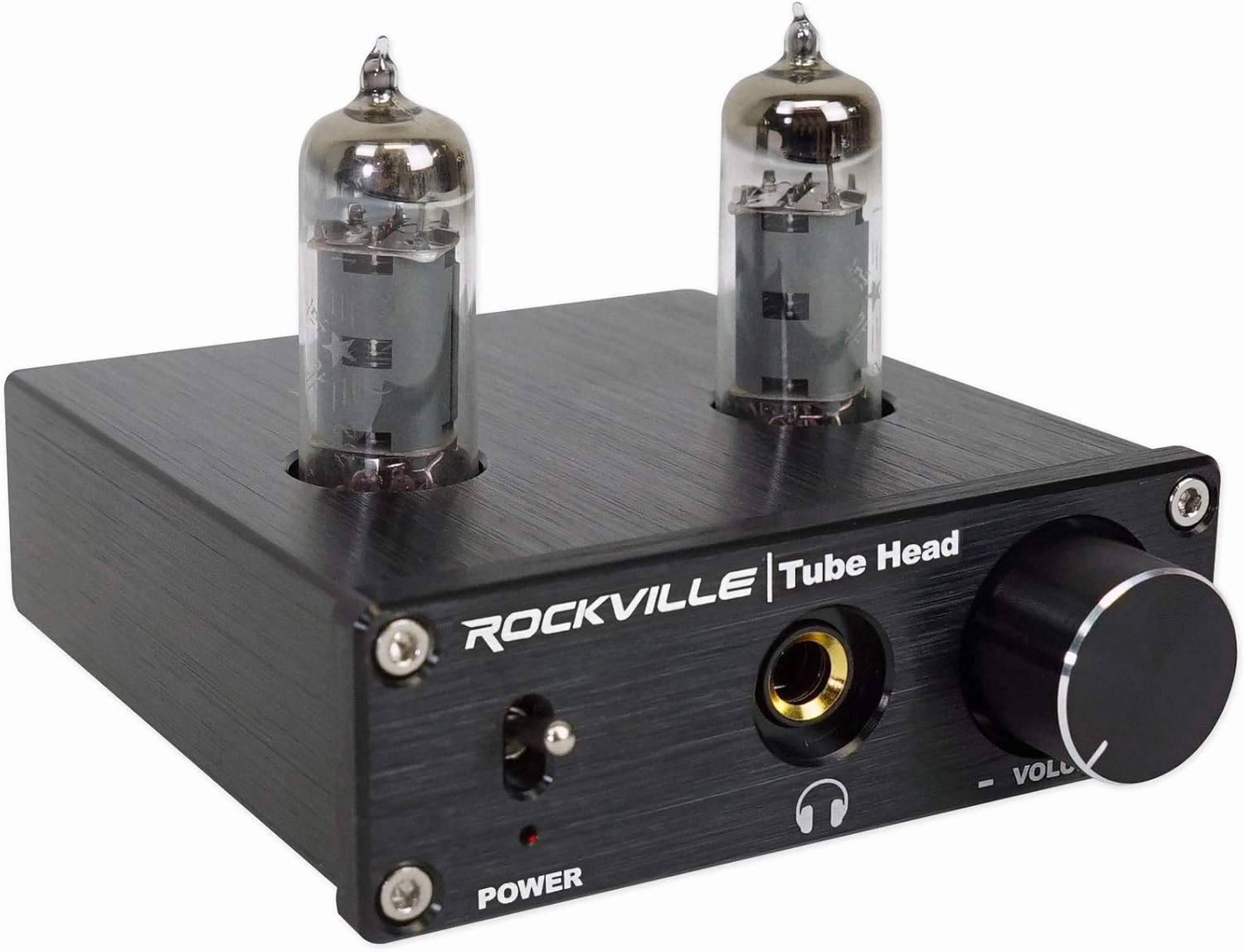 Rockville TubeHead 180mW Tube Headphone Amplifier, 16-300 Ohms, Dual 6K4 Tubes, Compact Design, Low-Noise Circuitry, for Audiophiles and Studio Monitoring audiophile headphones,high-end headphones,studio over-ear,