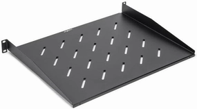 Rocstor 1U Universal Vented Rack Mount Shelf - 13.78in 350MM Depth - Black - 1U Rack Height x 19 Rack Width - 44lb / 20kg Weight Capacity - Cold-rolled Steel [CRS] - RoHS - Black music server,hi-fi media server,digital audio storage,