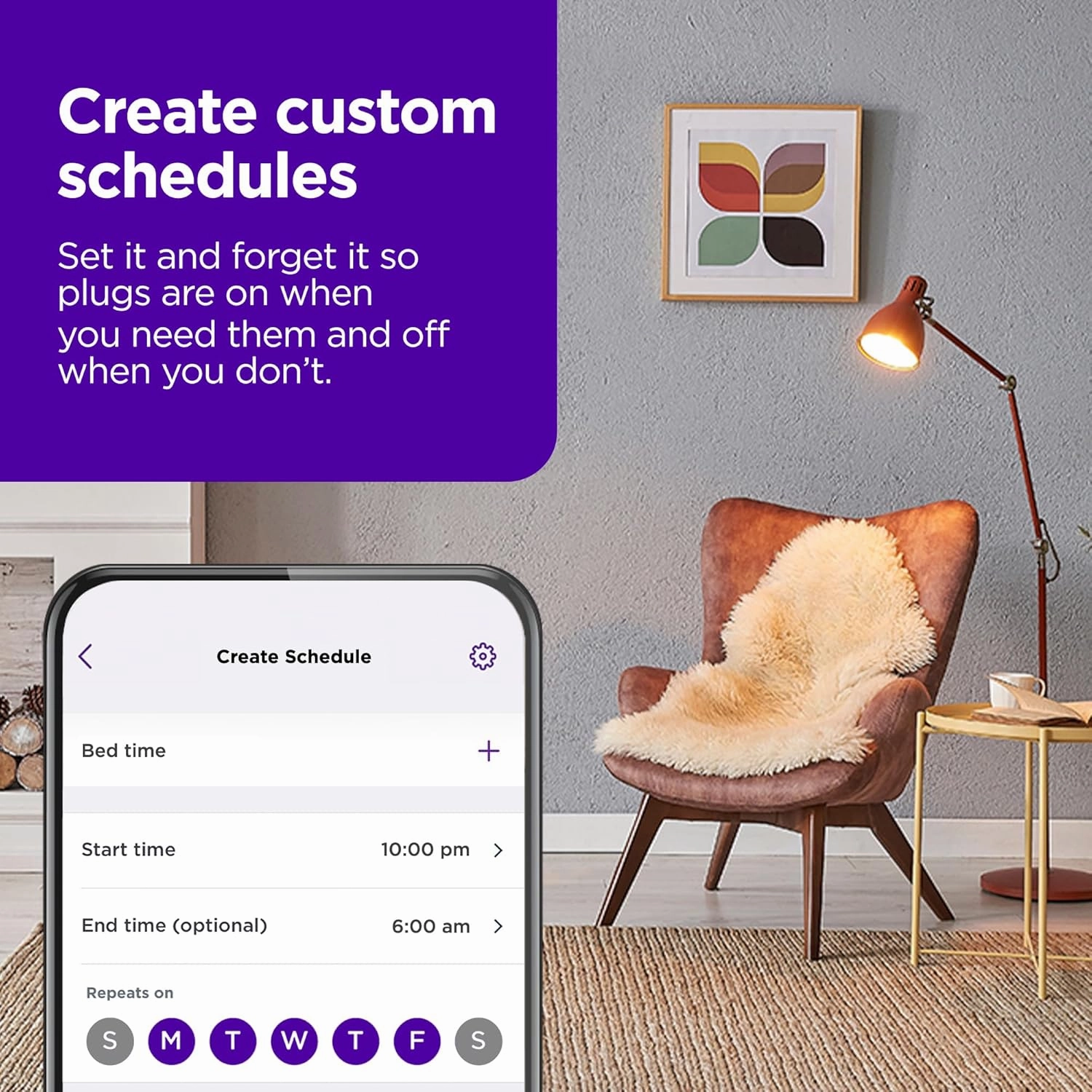 Roku Smart Home Indoor Smart Plug, 1-Pack - WiFi Smart Plugs Works with Alexa & Google Assistant, No Hub Required - Custom Scheduling Timer & Multi-Outlet Sync - Easy-to-Setup Smart Home Products