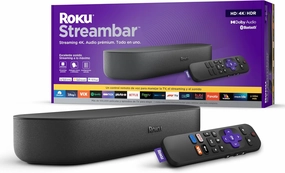 Roku Streambar 4K HDR Streaming Device & Premium Soundbar All in One (Spanish Edition) | Roku Streambar Dispositivo 4K HDR de Streaming y barra de sonido Premium Todo en uno con Control remoto de voz soundbar,TV speaker bar,home theater soundbar,