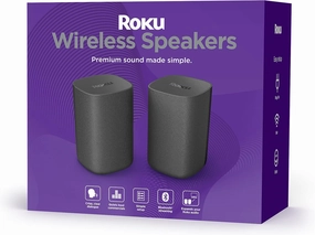 Roku Wireless Speakers (for Roku Streambars or Roku TV),Black 2 Count (Pack of 1) soundbar,TV speaker bar,home theater soundbar,