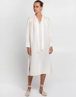 Roots Midi Shirt Dress - Natural and Champagne