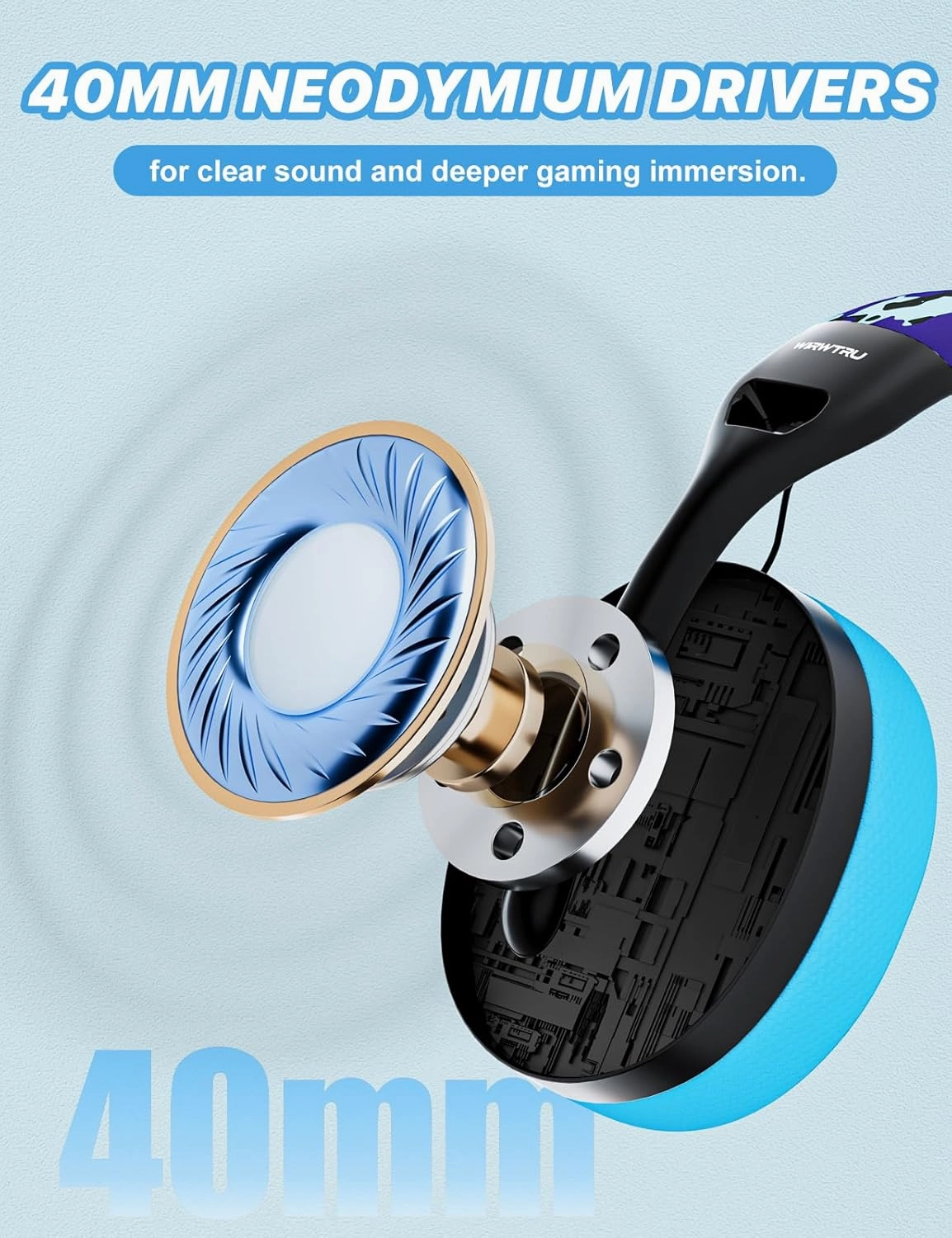 S30 Gaming Headset with Microphone,198g Lightweight Design, Gaming Headphones for Xbox, Xbox Series X|S, PS5, PS4,Switch, PC, Noise Cancelling Mic, Soft Earmuffs,3.5MM Wired (Blue)