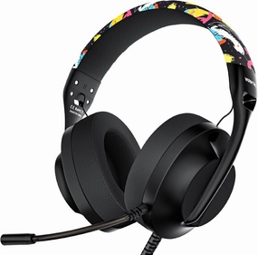 S30 Gaming Headset with Microphone,198g Lightweight Design, Gaming Headphones for Xbox, Xbox Series X|S, PS5, PS4,Switch, PC, Noise Cancelling Mic, Soft Earmuffs,3.5MM Wired (Graffiti) audiophile headphones,high-end headphones,studio over-ear,