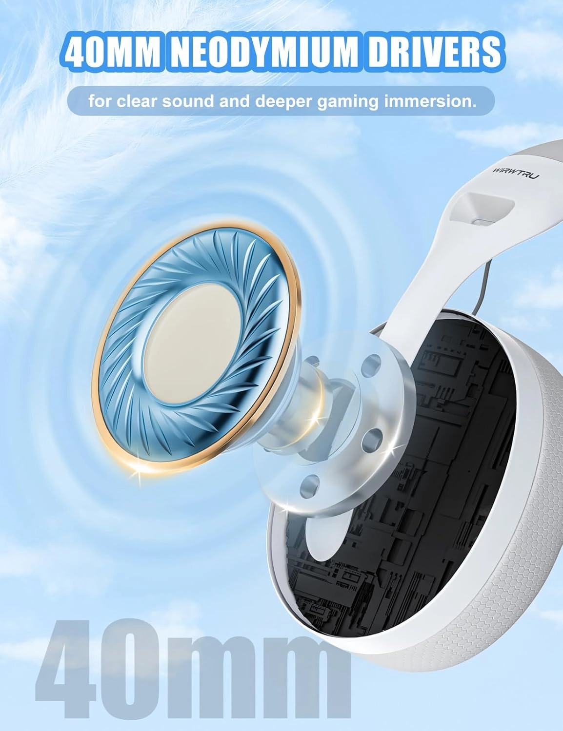 S30 Gaming Headset with Microphone,198g Lightweight Design, Gaming Headphones for Xbox, Xbox Series X|S, PS5, PS4,Switch, PC, Noise Cancelling Mic, Soft Earmuffs,3.5MM Wired (White)