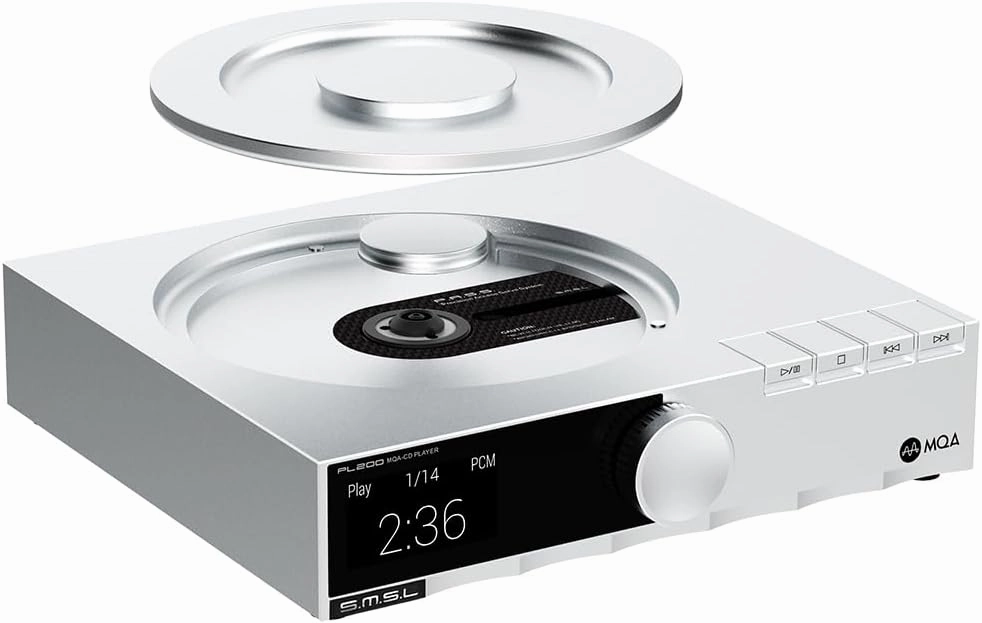 S.M.S.L PL200 MQA-CD Player Player HiFi Lossless AK4499EX Chip Bluetooth Playback Dac Headphone Amplifier,with Remote Control (Silver) balanced output player,audiophile player,hi-res digital player,