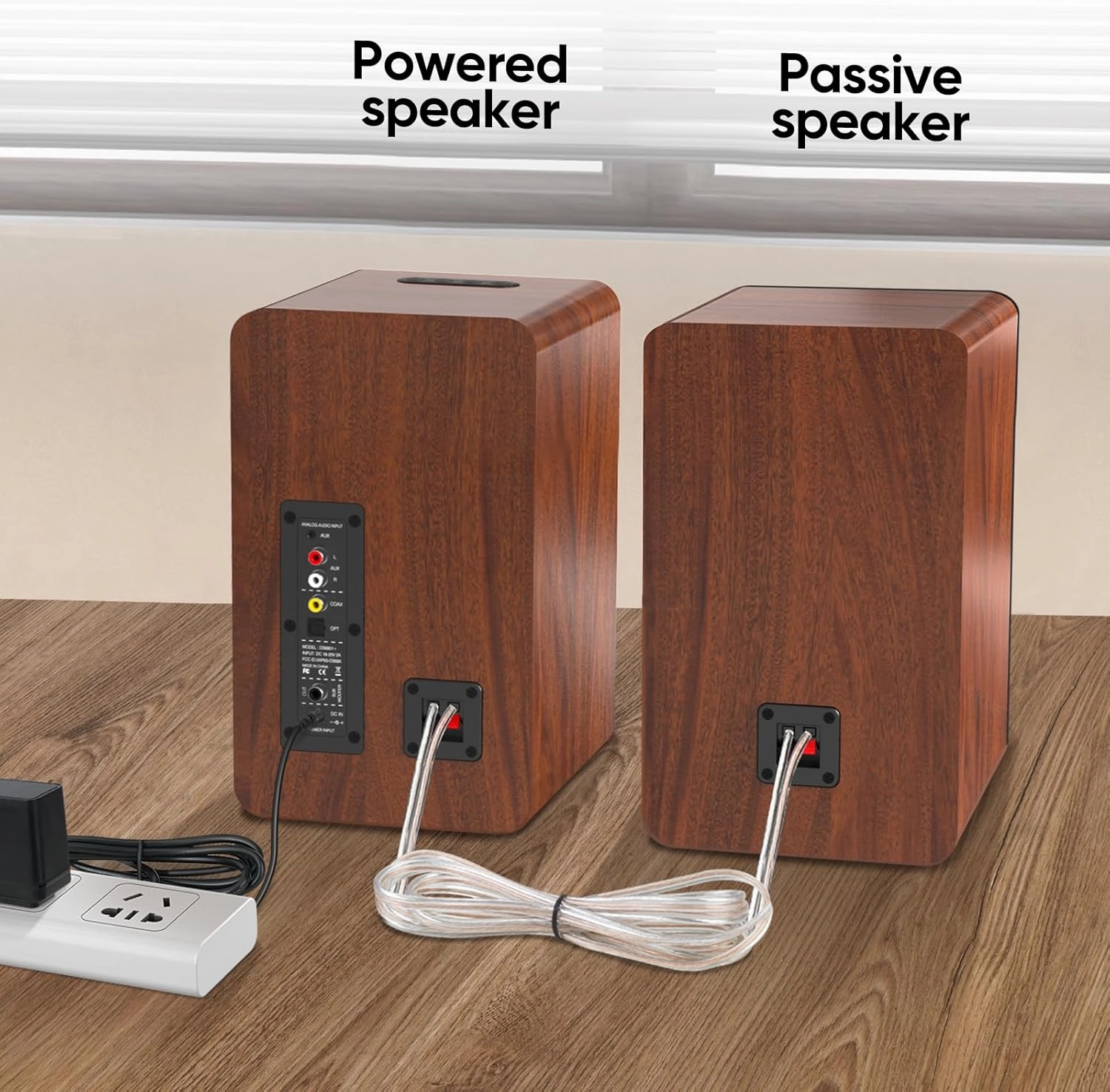 Saiyin Bluetooth Bookshelf Speakers, 40W X 2 Powered TV Speakers with 4 Inch Woofer, Turntable Speakers with Optical/AUX Input/Subwoofer Line Out for PC and TVs