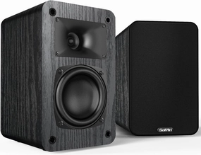 Saiyin Passive Bookshelf Speakers, 2-Way Passive Speakers, 3.5" Woofer & Silk Horn Tweeter, 60Hz Bass for Home/Office/Theater Pair (Needs Amplifier or Receiver to Operate) bookshelf speakers,compact stereo speakers,hi-fi shelf speakers,