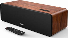 Saiyin Sound Bars for TV, 16.5'' Wooden TV Speakers Soundbar Home Theater Surround Sound System with Dual 3.5'' Woofers, Bluetooth 5.0 and HDMI ARC/Optical/AUX Input for TV, Projector, Record Player bookshelf speakers,compact stereo speakers,hi-fi shel