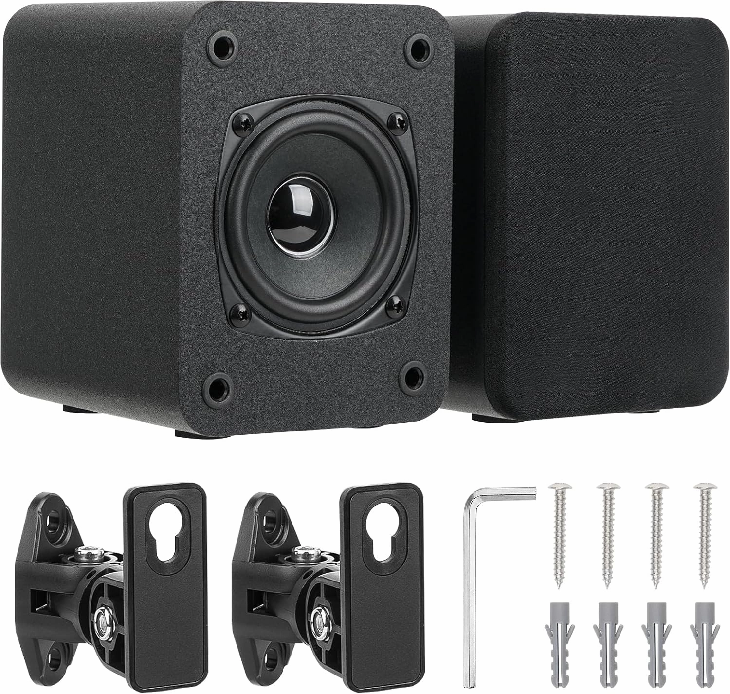 Saiyin Wall Mount Passive Speakers, Indoor Rear Surround Sound Speakers, Stereo Speakers for Midrange & High-Frequency, Passive Bookshelf Speakers for Home Theater, Receiver or Amplifer Required bookshelf speakers,compact stereo speakers,hi-fi shelf sp