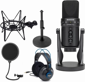 Samson G-Track Pro Professional USB Condenser Microphone with Headphones Shockmount   Pop Filter   Tabletop Mic Stand reference headphones,neutral sound headphones,monitor headphones,