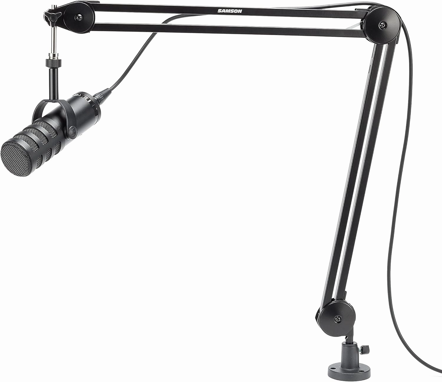Samson Q9U XLR/USB Dynamic Broadcast Microphone x2   Professional Studio Reference Headphones x2  Mic Boom Arm x2   Mic Cable x2   Cloth - Top Value Bundle