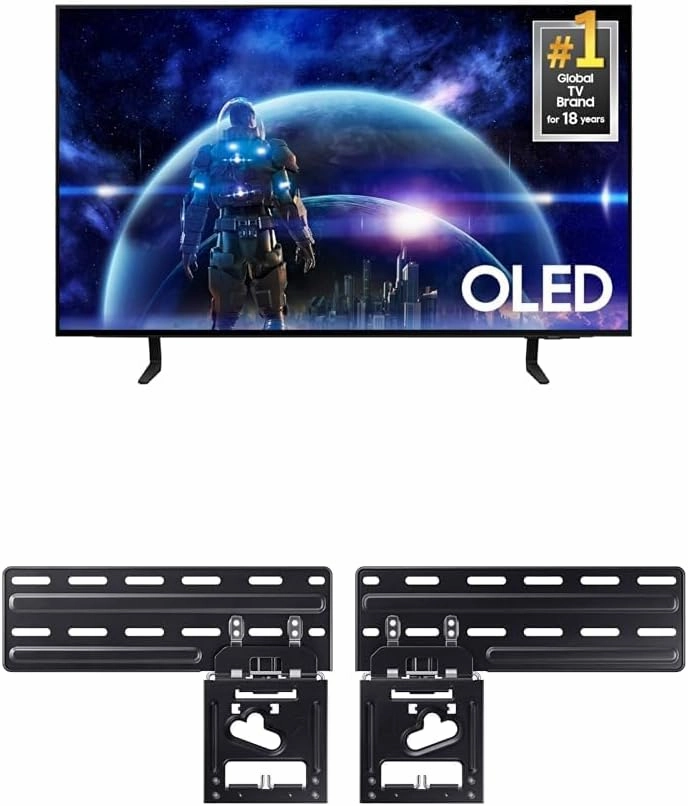 SAMSUNG 48-Inch Class OLED 4K S90D Series HDR Smart TV w/Dolby Atmos, Object Tracking Sound Lite, Motion Xcelerator, (QN48S90D, 2024 Model)   SAMSUNG Slim Fit TV Wall Mount, WMN-B50EB/ZA smart audio hub,voice control speaker,Alexa compatible audio,