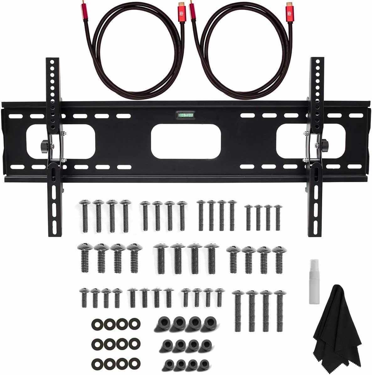Samsung 65 Inch Class DU8000 Crystal UHD LED 4K Smart TV (2024) Bundle with Premium Deco Gear 60W 2.0 CH Soundbar   Deco Mount 37"-100" TV Wall Mount Bracket with Cleaning Kit   6-Outlet Surge Adapter