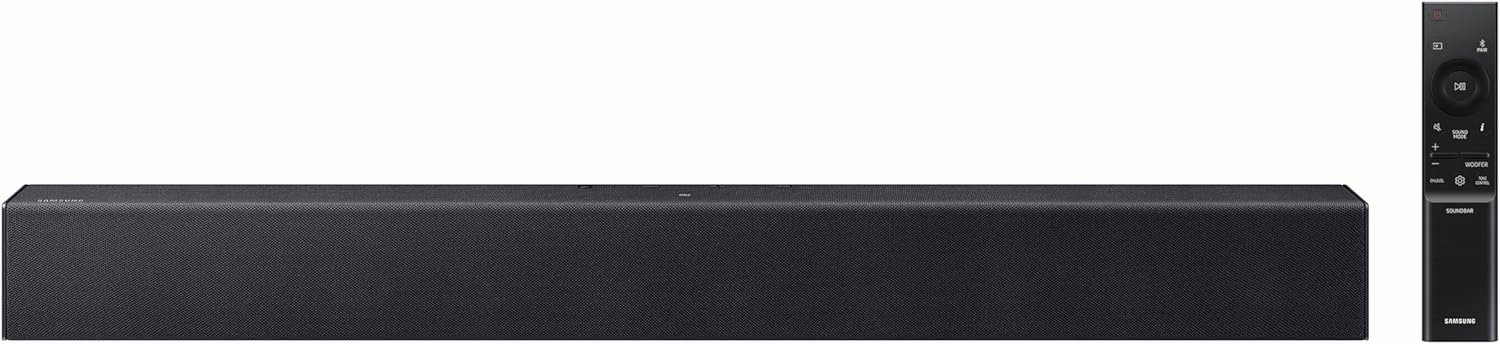Samsung B-Series Soundbar HW B400F 2.0 ch Soundbar with Built in Subwoofer (2025 Model) One Remote Control, Surround Sound Expansion, Voice Enhance Mode soundbar,TV speaker bar,home theater soundbar,