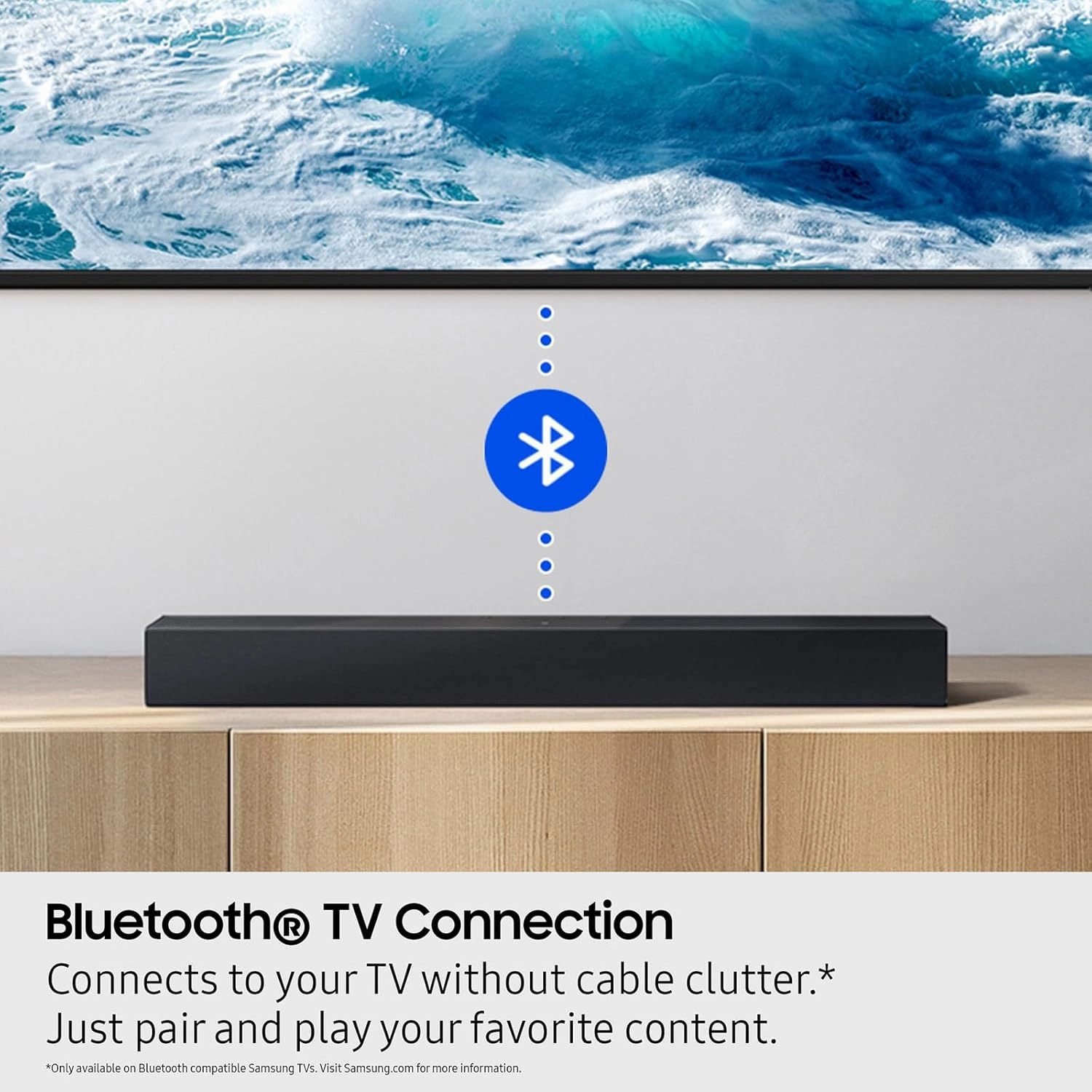 Samsung B-Series Soundbar HW B400F 2.0 ch Soundbar with Built in Subwoofer (2025 Model) One Remote Control, Surround Sound Expansion, Voice Enhance Mode