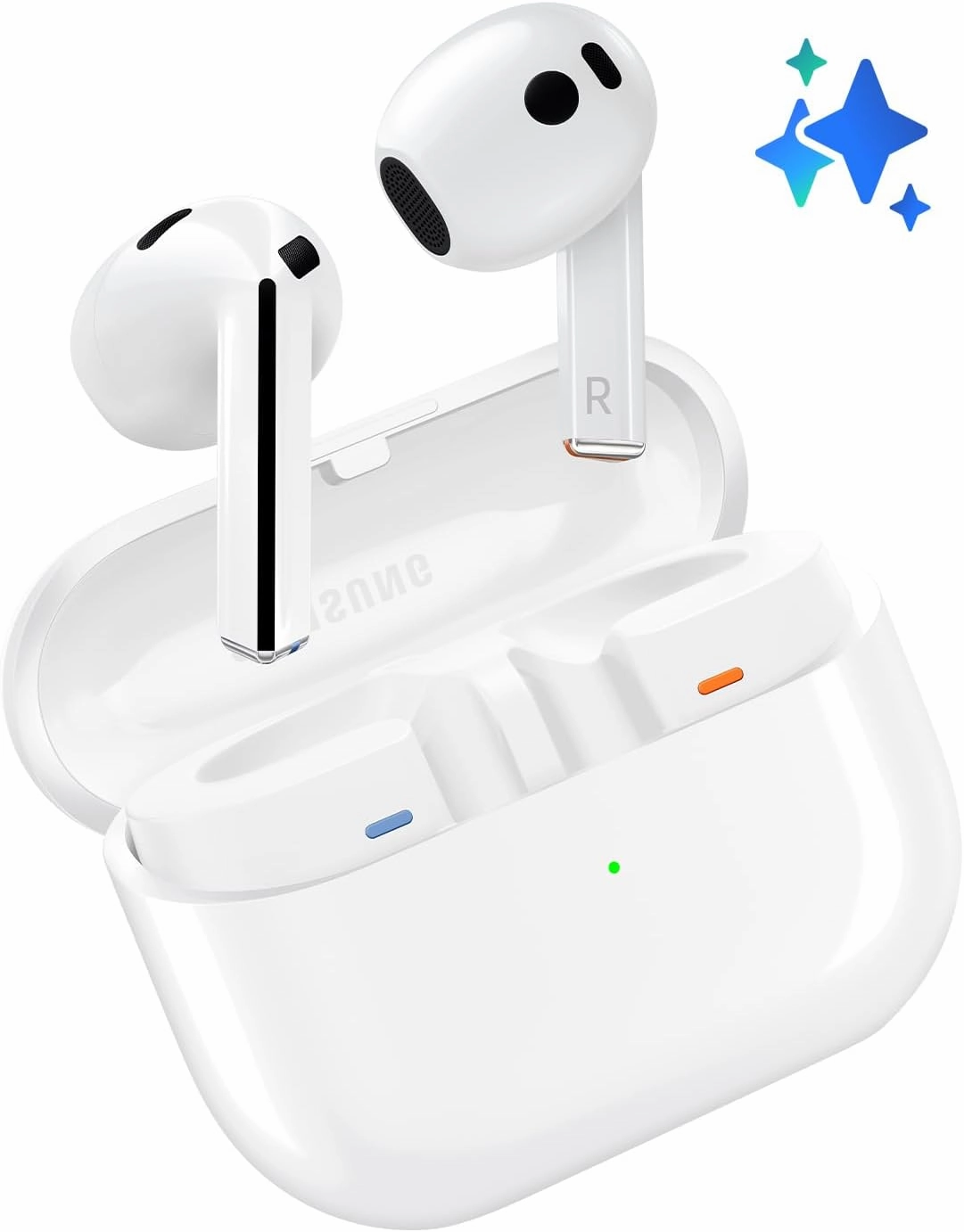 SAMSUNG Galaxy Buds 3 AI True Wireless Bluetooth Earbuds, Open Type Fit, Active Noise Cancellation, 360 Audio, Real-Time Interpreter, Touch Control, White - US Version - Renewed)